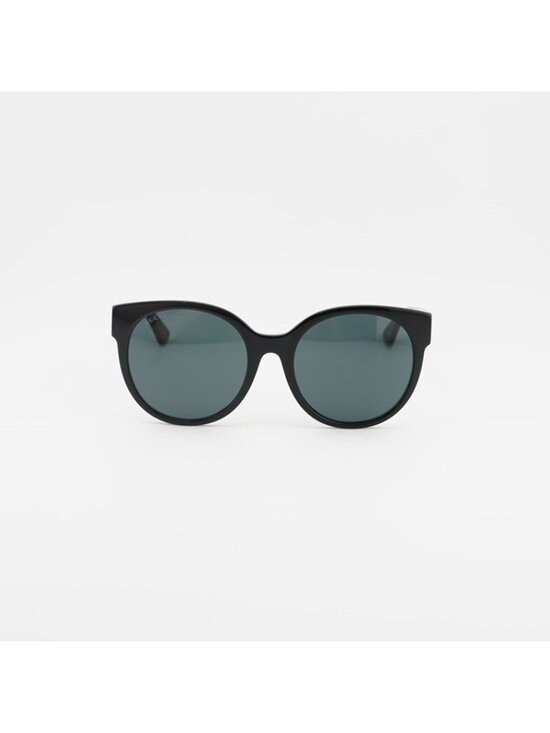 Gucci GG0035SAN 001 Sunglasses Black Round Frame, Grey Lenses main image 10